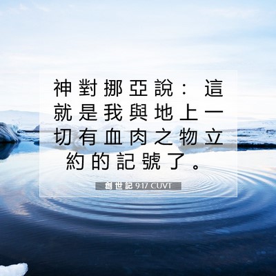 Picture 07 - 創 世 記 9:17 CUVT - 神 對 挪 亞 說 ： 這 就 是 我 與 地 - Bible Verse Picture