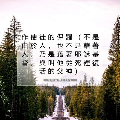 Picture 07 - 加 拉 太 書 1:1 CUVT - 作 使 徒 的 保 羅 （ 不 是 由 於 人 - Bible Verse Picture