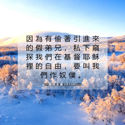 Picture 07 - 加 拉 太 書 2:4 CUVT - 因 為 有 偷 著 引 進 來 的 假 弟 兄 - Bible Verse Picture