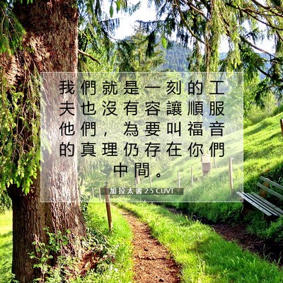 Picture 07 - 加 拉 太 書 2:5 CUVT - 我 們 就 是 一 刻 的 工 夫 也 沒 有 - Bible Verse Picture