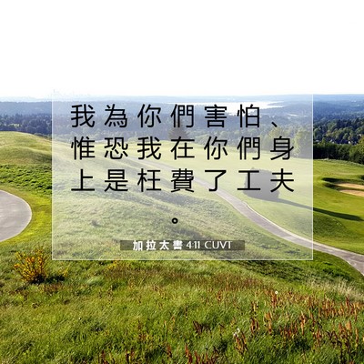 Picture 07 - 加 拉 太 書 4:11 CUVT - 我 為 你 們 害 怕 、 惟 恐 我 在 你 - Bible Verse Picture