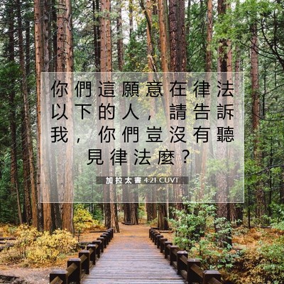 Picture 07 - 加 拉 太 書 4:21 CUVT - 你 們 這 願 意 在 律 法 以 下 的 人 - Bible Verse Picture