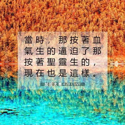 Picture 07 - 加 拉 太 書 4:29 CUVT - 當 時 ， 那 按 著 血 氣 生 的 逼 迫 - Bible Verse Picture