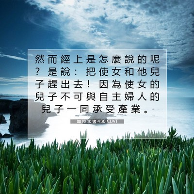 Picture 07 - 加 拉 太 書 4:30 CUVT - 然 而 經 上 是 怎 麼 說 的 呢 ？ 是 - Bible Verse Picture