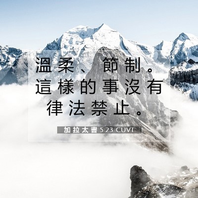 Picture 07 - 加 拉 太 書 5:23 CUVT - 溫 柔 、 節 制 。 這 樣 的 事 沒 有 - Bible Verse Picture