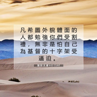 Picture 07 - 加 拉 太 書 6:12 CUVT - 凡 希 圖 外 貌 體 面 的 人 都 勉 強 - Bible Verse Picture