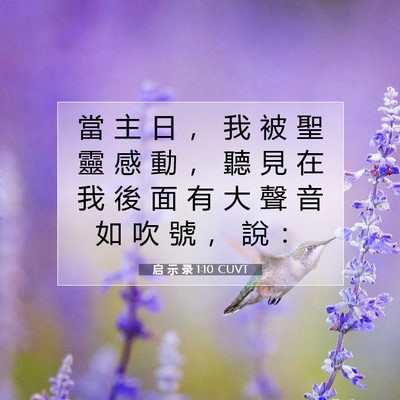 Picture 07 - 启 示 录 1:10 CUVT - 當 主 日 ， 我 被 聖 靈 感 動 ， 聽 - Bible Verse Picture