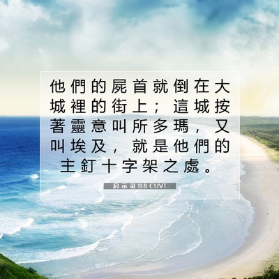 Picture 07 - 启 示 录 11:8 CUVT - 他 們 的 屍 首 就 倒 在 大 城 裡 的 - Bible Verse Picture