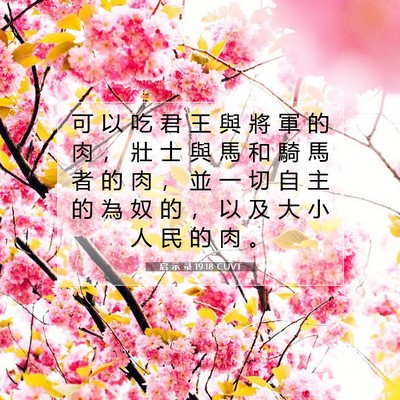 Picture 07 - 启 示 录 19:18 CUVT - 可 以 吃 君 王 與 將 軍 的 肉 ， 壯 - Bible Verse Picture