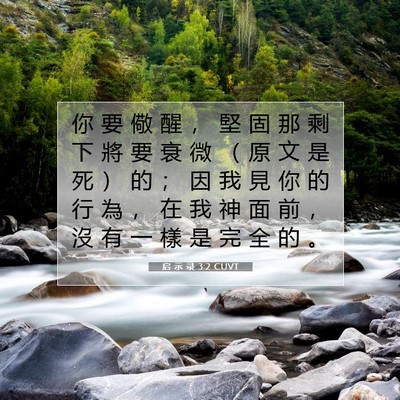 Picture 07 - 启 示 录 3:2 CUVT - 你 要 儆 醒 ， 堅 固 那 剩 下 將 要 - Bible Verse Picture
