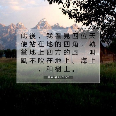 Picture 07 - 启 示 录 7:1 CUVT - 此 後 ， 我 看 見 四 位 天 使 站 在 - Bible Verse Picture