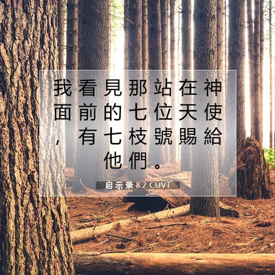 Picture 07 - 启 示 录 8:2 CUVT - 我 看 見 那 站 在 神 面 前 的 七 位 - Bible Verse Picture