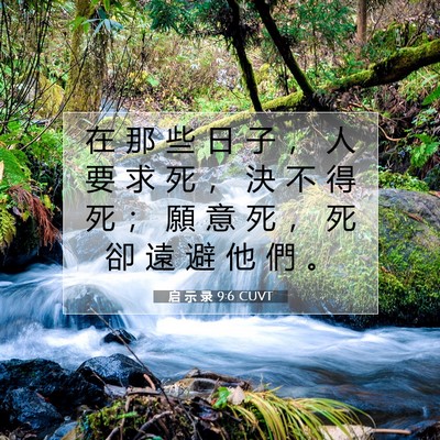 Picture 07 - 启 示 录 9:6 CUVT - 在 那 些 日 子 ， 人 要 求 死 ， 決 - Bible Verse Picture