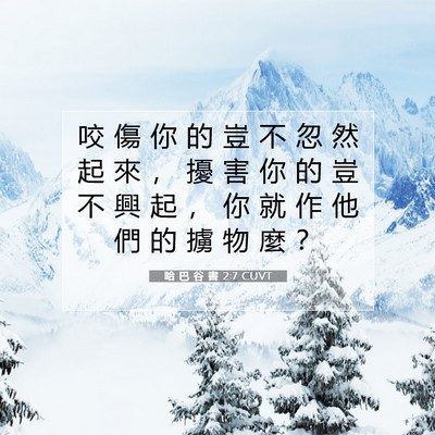 Picture 07 - 哈 巴 谷 書 2:7 CUVT - 咬 傷 你 的 豈 不 忽 然 起 來 ， 擾 - Bible Verse Picture