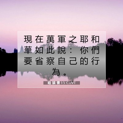 Picture 07 - 哈 該 書 1:5 CUVT - 現 在 萬 軍 之 耶 和 華 如 此 說 ： - Bible Verse Picture