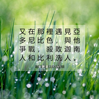 Picture 07 - 士 師 記 1:5 CUVT - 又 在 那 裡 遇 見 亞 多 尼 比 色 ， - Bible Verse Picture