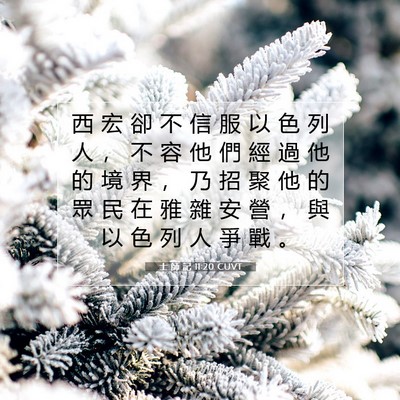 Picture 07 - 士 師 記 11:20 CUVT - 西 宏 卻 不 信 服 以 色 列 人 ， 不 - Bible Verse Picture