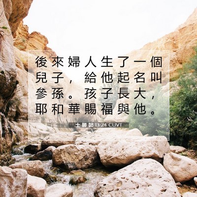 Picture 07 - 士 師 記 13:24 CUVT - 後 來 婦 人 生 了 一 個 兒 子 ， 給 - Bible Verse Picture