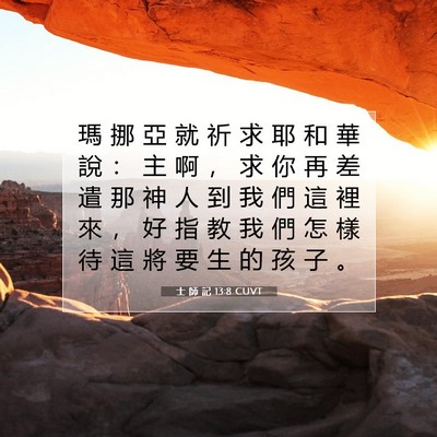 Picture 07 - 士 師 記 13:8 CUVT - 瑪 挪 亞 就 祈 求 耶 和 華 說 ： 主 - Bible Verse Picture