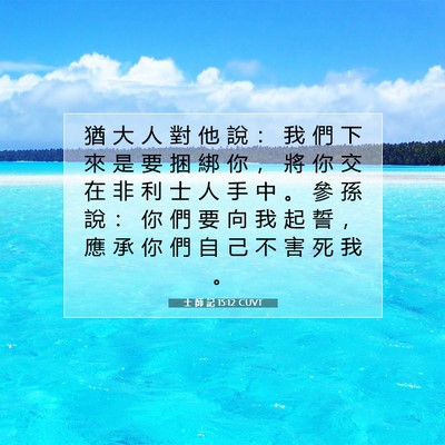 Picture 07 - 士 師 記 15:12 CUVT - 猶 大 人 對 他 說 ： 我 們 下 來 是 - Bible Verse Picture