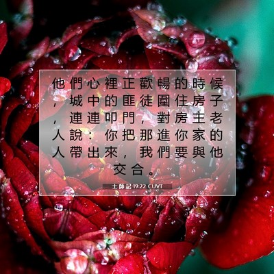 Picture 07 - 士 師 記 19:22 CUVT - 他 們 心 裡 正 歡 暢 的 時 候 ， 城 - Bible Verse Picture