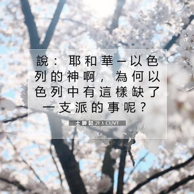 Picture 07 - 士 師 記 21:3 CUVT - 說 ： 耶 和 華 ─ 以 色 列 的 神 啊 - Bible Verse Picture