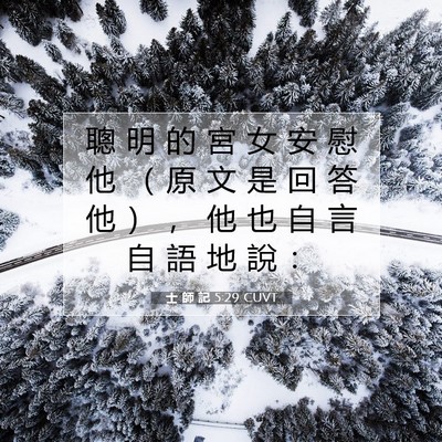 Picture 07 - 士 師 記 5:29 CUVT - 聰 明 的 宮 女 安 慰 他 （ 原 文 是 - Bible Verse Picture