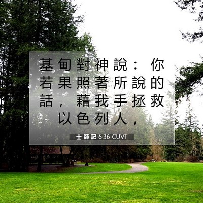 Picture 07 - 士 師 記 6:36 CUVT - 基 甸 對 神 說 ： 你 若 果 照 著 所 - Bible Verse Picture