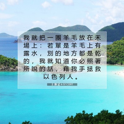 Picture 07 - 士 師 記 6:37 CUVT - 我 就 把 一 團 羊 毛 放 在 禾 場 上 - Bible Verse Picture