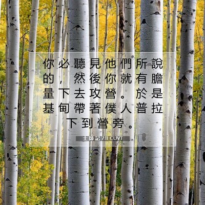 Picture 07 - 士 師 記 7:11 CUVT - 你 必 聽 見 他 們 所 說 的 ， 然 後 - Bible Verse Picture