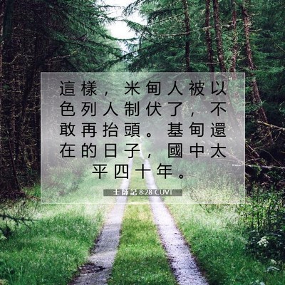 Picture 07 - 士 師 記 8:28 CUVT - 這 樣 ， 米 甸 人 被 以 色 列 人 制 - Bible Verse Picture