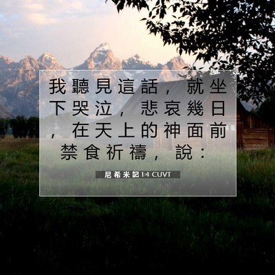 Picture 07 - 尼 希 米 記 1:4 CUVT - 我 聽 見 這 話 ， 就 坐 下 哭 泣 ， - Bible Verse Picture