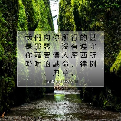 Picture 07 - 尼 希 米 記 1:7 CUVT - 我 們 向 你 所 行 的 甚 是 邪 惡 ， - Bible Verse Picture