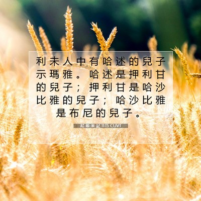 Picture 07 - 尼 希 米 記 11:15 CUVT - 利 未 人 中 有 哈 述 的 兒 子 示 瑪 - Bible Verse Picture