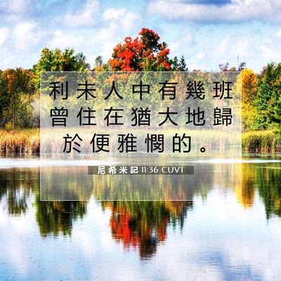 Picture 07 - 尼 希 米 記 11:36 CUVT - 利 未 人 中 有 幾 班 曾 住 在 猶 大 - Bible Verse Picture
