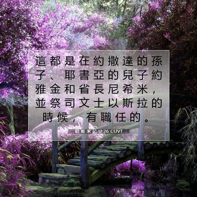 Picture 07 - 尼 希 米 記 12:26 CUVT - 這 都 是 在 約 撒 達 的 孫 子 、 耶 - Bible Verse Picture