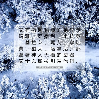 Picture 07 - 尼 希 米 記 12:36 CUVT - 又 有 撒 迦 利 亞 的 弟 兄 示 瑪 雅 - Bible Verse Picture