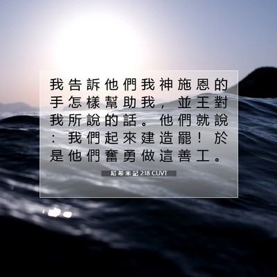 Picture 07 - 尼 希 米 記 2:18 CUVT - 我 告 訴 他 們 我 神 施 恩 的 手 怎 - Bible Verse Picture