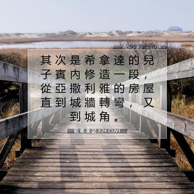 Picture 07 - 尼 希 米 記 3:24 CUVT - 其 次 是 希 拿 達 的 兒 子 賓 內 修 - Bible Verse Picture