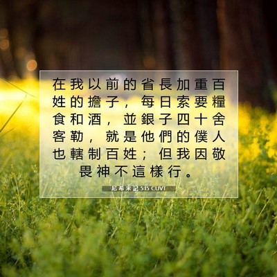 Picture 07 - 尼 希 米 記 5:15 CUVT - 在 我 以 前 的 省 長 加 重 百 姓 的 - Bible Verse Picture