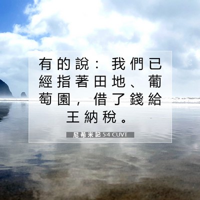 Picture 07 - 尼 希 米 記 5:4 CUVT - 有 的 說 ： 我 們 已 經 指 著 田 地 - Bible Verse Picture