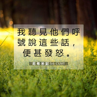 Picture 07 - 尼 希 米 記 5:6 CUVT - 我 聽 見 他 們 呼 號 說 這 些 話 ， - Bible Verse Picture