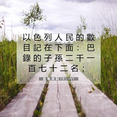 Picture 07 - 尼 希 米 記 7:8 CUVT - 以 色 列 人 民 的 數 目 記 在 下 面 - Bible Verse Picture