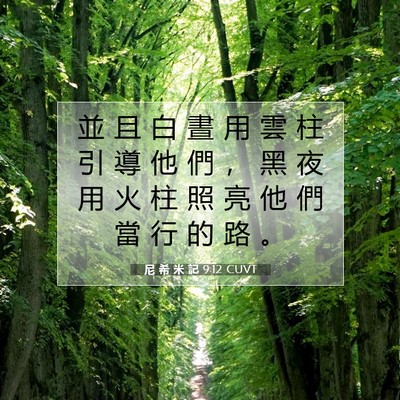 Picture 07 - 尼 希 米 記 9:12 CUVT - 並 且 白 晝 用 雲 柱 引 導 他 們 ， - Bible Verse Picture