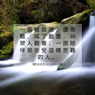 Picture 07 - 希 伯 來 書 10:33 CUVT - 一 面 被 毀 謗 ， 遭 患 難 ， 成 了 - Bible Verse Picture