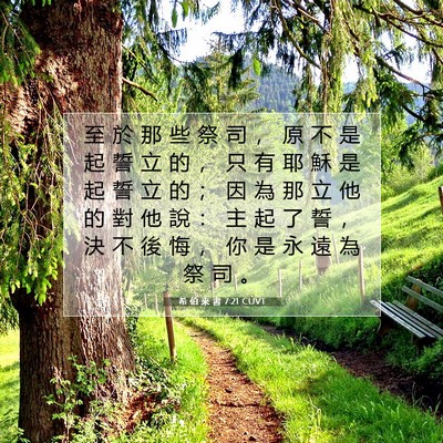 Picture 07 - 希 伯 來 書 7:21 CUVT - 至 於 那 些 祭 司 ， 原 不 是 起 誓 - Bible Verse Picture