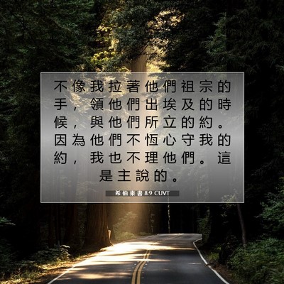 Picture 07 - 希 伯 來 書 8:9 CUVT - 不 像 我 拉 著 他 們 祖 宗 的 手 ， - Bible Verse Picture
