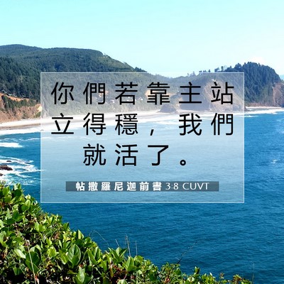 Picture 07 - 帖 撒 羅 尼 迦 前 書 3:8 CUVT - 你 們 若 靠 主 站 立 得 穩 ， 我 們 - Bible Verse Picture