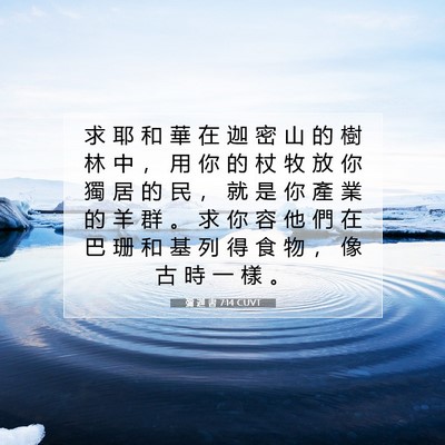 Picture 07 - 彌 迦 書 7:14 CUVT - 求 耶 和 華 在 迦 密 山 的 樹 林 中 - Bible Verse Picture