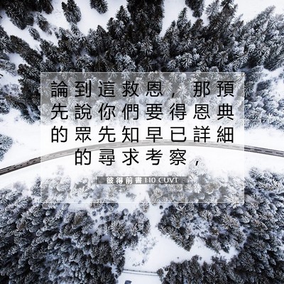 Picture 07 - 彼 得 前 書 1:10 CUVT - 論 到 這 救 恩 ， 那 預 先 說 你 們 - Bible Verse Picture